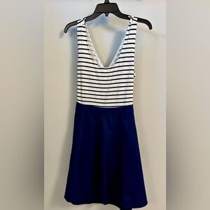 Nautical dress with back cut outs.